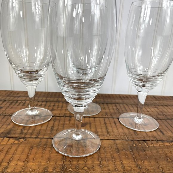 Set of 4 Mikasa Clear Swirl Iced Tea Tall Glasses - Picture 2 of 10